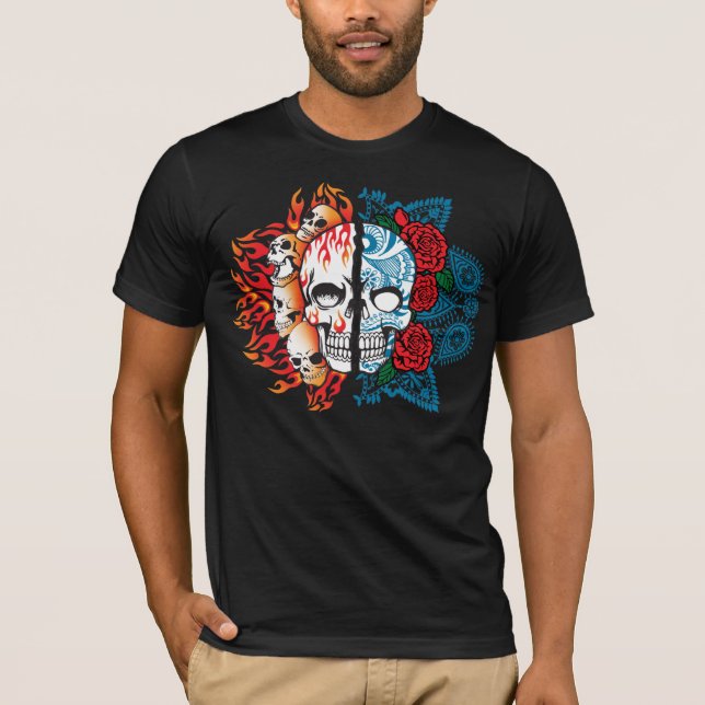 guter/schlechter Schädel T - Shirt (Vorderseite)