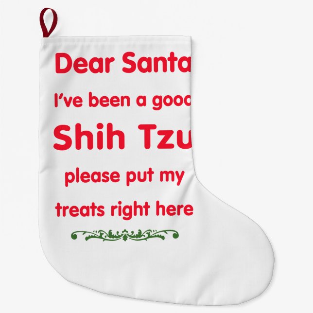 guter Shih Tzu Großer Weihnachtsstrumpf (Vorderseite)
