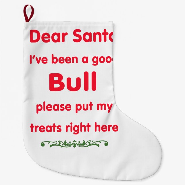 guter Stier Großer Weihnachtsstrumpf (Vorderseite)