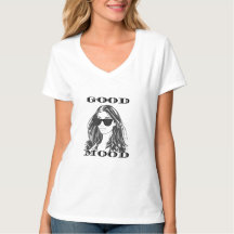 "Guter T - Shirt - monochromatische Frauengesicht