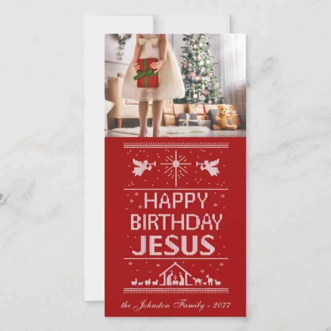 Guter Weihnachten Strick glücklich Geburtstag Jesu (Vorderseite)