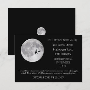 Guter Zeitmond - 3x5 Halloween-Party Einladung
