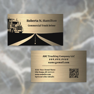 Güterkraftfahrer und QR-Code Gold für Autobahnen Visitenkarte