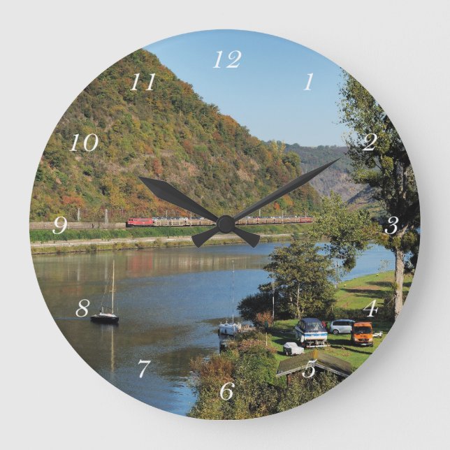 Güterzug bei Löf Große Wanduhr (Vorderseite)