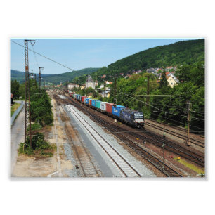 Güterzug in Gemünden am Main Fotodruck