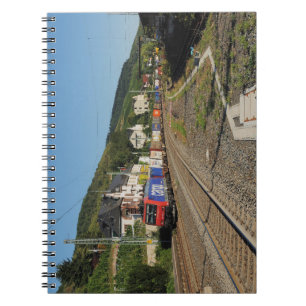 Güterzug in Lorch am Rhein Notizblock