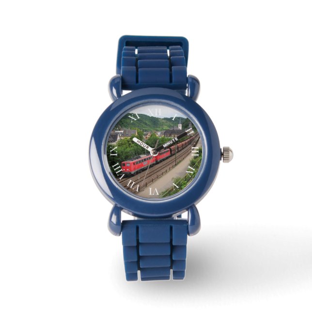 Güterzug in St. Goar Armbanduhr (Vorderseite)