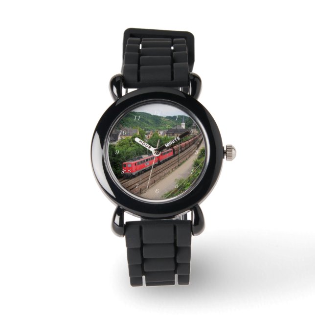 Güterzug in St. Goar Armbanduhr (Vorderseite)