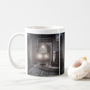 Güterzug über eine Brücke Kaffeetasse