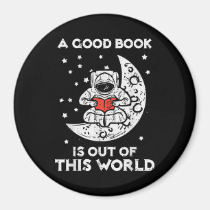 Gutes Buch ist außerirdisch Mond Weltraum Bücherwu Magnet