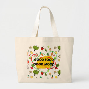 Gutes Essen, Gute Laune Design, leckeres Essen Jumbo Stoffbeutel