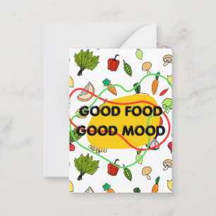 Gutes Essen, Gute Laune Design, leckeres Essen Mitteilungskarte