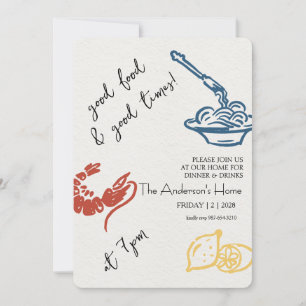 Gutes Essen & Gute Zeiten Thanksgiving Einladung