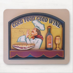 Gutes Essen Guter Wein Koch Mousepad