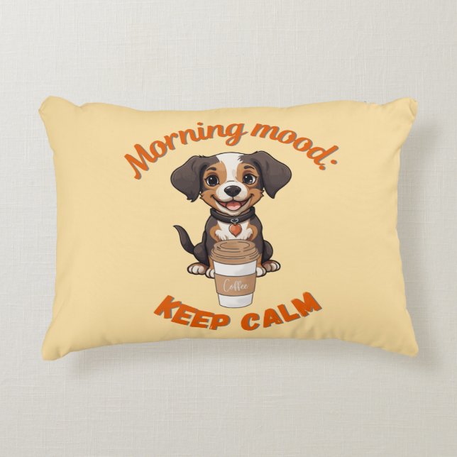 Gutes Fernsehen & Kaffee - Playful Puppy Digital A Dekokissen (Vorderseite)