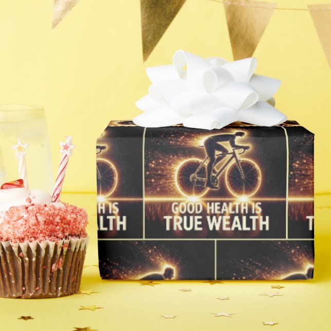 Gutes Gesundheitspaket mit Neonradfahrern Geschenkpapier (Geburtstagsparty)