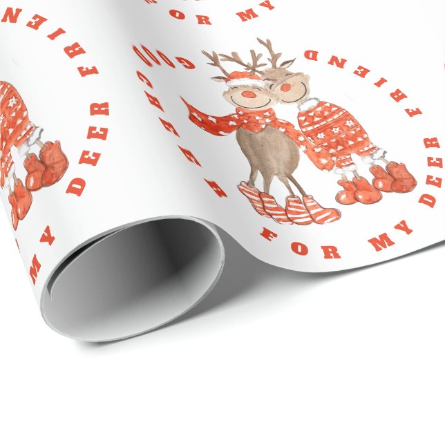 Gutes Glück für das Niedliche Rentiermuster eines  Geschenkpapier (Rolleneckpunkt)