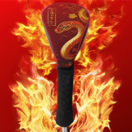 Gutes Glück Gold und Rotes Jahr der Schlange Golf Headcover