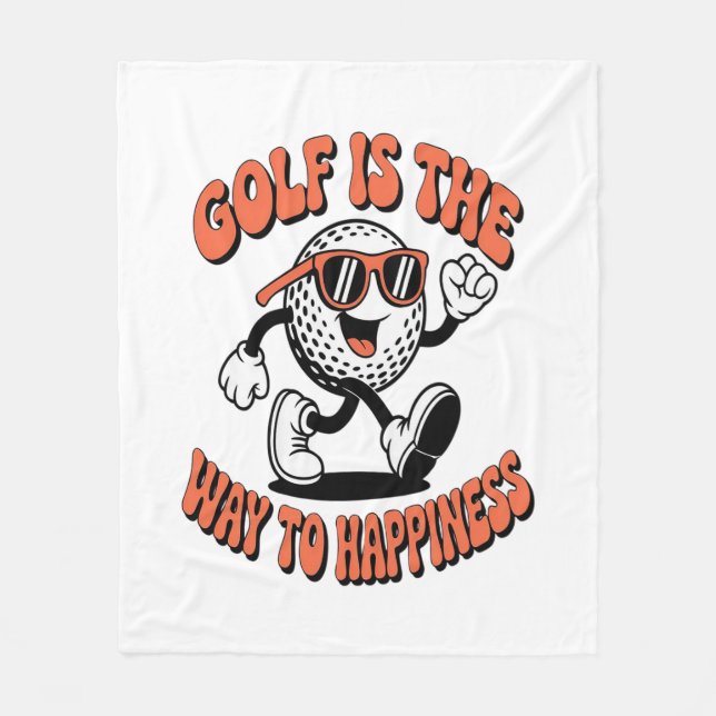 Gutes Golf Ball Mascot Fleecedecke (Vorderseite)