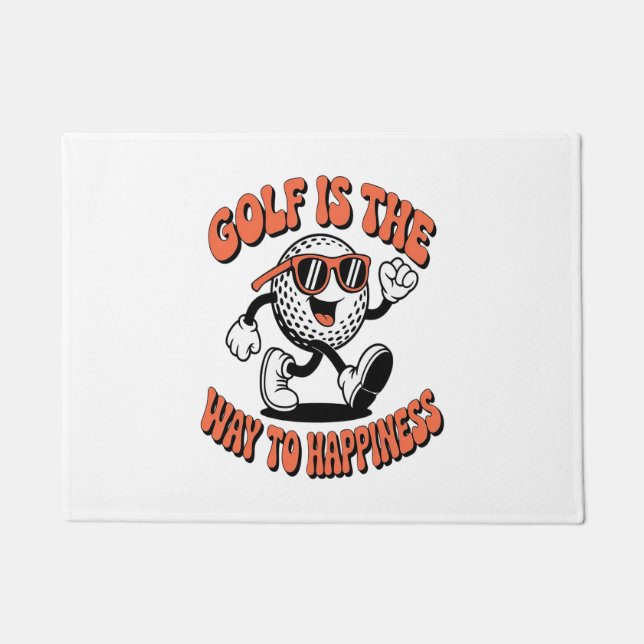 Gutes Golf Ball Mascot Fußmatte (Vorderseite)