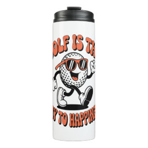 Gutes Golf Ball Mascot Thermosbecher
