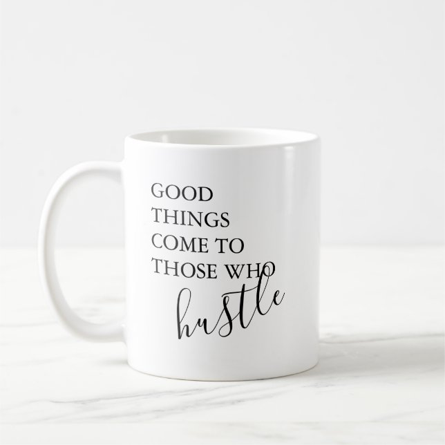 Gutes kommt denen zu, die sich trauen kaffeetasse (Links)