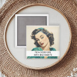 Gutes Mädchen mit schlechten Gewohnheiten Funny Re Magnet<br><div class="desc">Dieses Design wurde mithilfe von digitaler Kunst erstellt und kann in dem Bereich personalisiert sein, der zur Verfügung gestellt wird, oder indem Sie den Klick wählen, um weitere Optionen anzupassen und den Namen, die Initialen oder die Wörter zu ändern. Sie können auch die Textfarbe und den Textstil ändern oder den...</div>