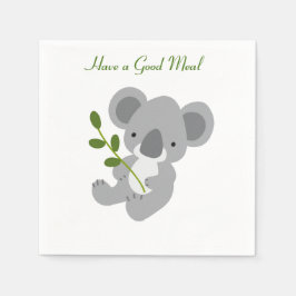 Gutes Mahl, Niedlicher Koala-Bär Personalisiert Serviette