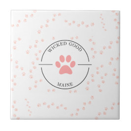 Gutes Mainstream geheftet - rosa Paws - Untersetze Fliese