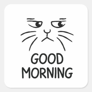 gutes Morgendesign Quadratischer Aufkleber