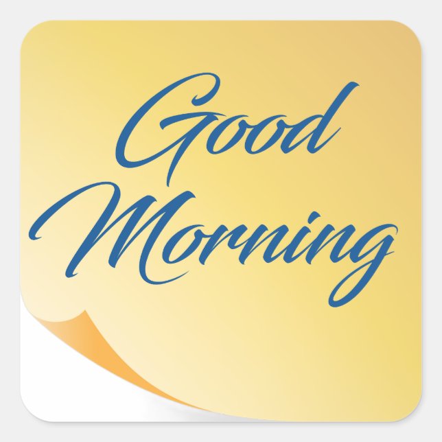 Gutes Morgengelbes Notizheber Quadratischer Aufkleber (Vorderseite)