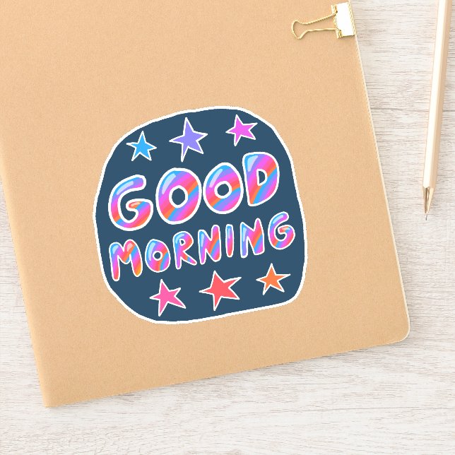 GUTES MORNING Niedliche Farbgebung & Spaß Handschr Aufkleber (Notizbuch)
