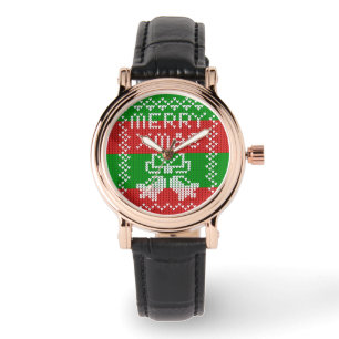Gutes Pullover-Muster Jingle Glocken Merry Xmas Ga Armbanduhr