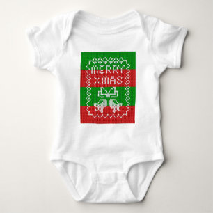 Gutes Pullover-Muster Jingle Glocken Merry Xmas Ga Baby Strampler