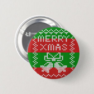 Gutes Pullover-Muster Jingle Glocken Merry Xmas Ga Button
