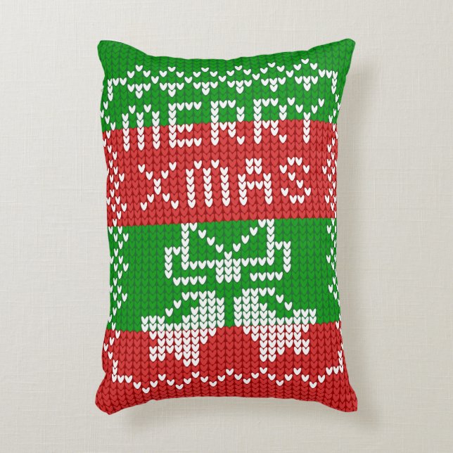 Gutes Pullover-Muster Jingle Glocken Merry Xmas Ga Dekokissen (Vorderseite(Vertikal))