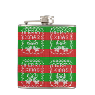 Gutes Pullover-Muster Jingle Glocken Merry Xmas Ga Flachmann