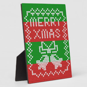 Gutes Pullover-Muster Jingle Glocken Merry Xmas Ga Fotoplatte