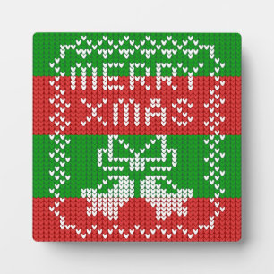 Gutes Pullover-Muster Jingle Glocken Merry Xmas Ga Fotoplatte