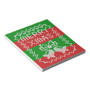 Gutes Pullover-Muster Jingle Glocken Merry Xmas Ga Notizblock