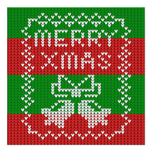 Gutes Pullover-Muster Jingle Glocken Merry Xmas Ga Poster