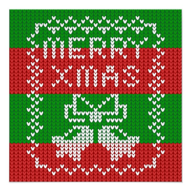 Gutes Pullover-Muster Jingle Glocken Merry Xmas Ga Poster (Vorderseite)