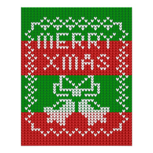 Gutes Pullover-Muster Jingle Glocken Merry Xmas Ga Poster
