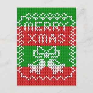 Gutes Pullover-Muster Jingle Glocken Merry Xmas Ga Postkarte