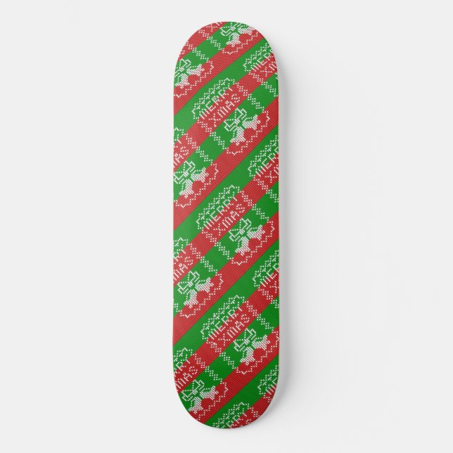 Gutes Pullover-Muster Jingle Glocken Merry Xmas Ga Skateboard (Vorderseite)