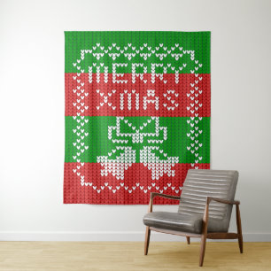 Gutes Pullover-Muster Jingle Glocken Merry Xmas Ga Wandteppich