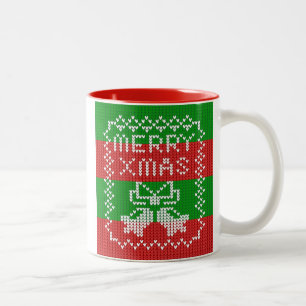 Gutes Pullover-Muster Jingle Glocken Merry Xmas Ga Zweifarbige Tasse
