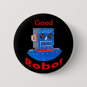 Gutes Roboter-Blau Button