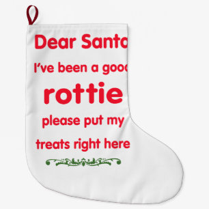 gutes rottie großer weihnachtsstrumpf