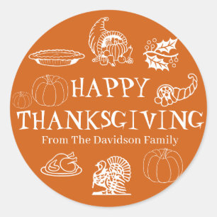 Gutes Thanksgiving-individuelle Name Runder Aufkleber